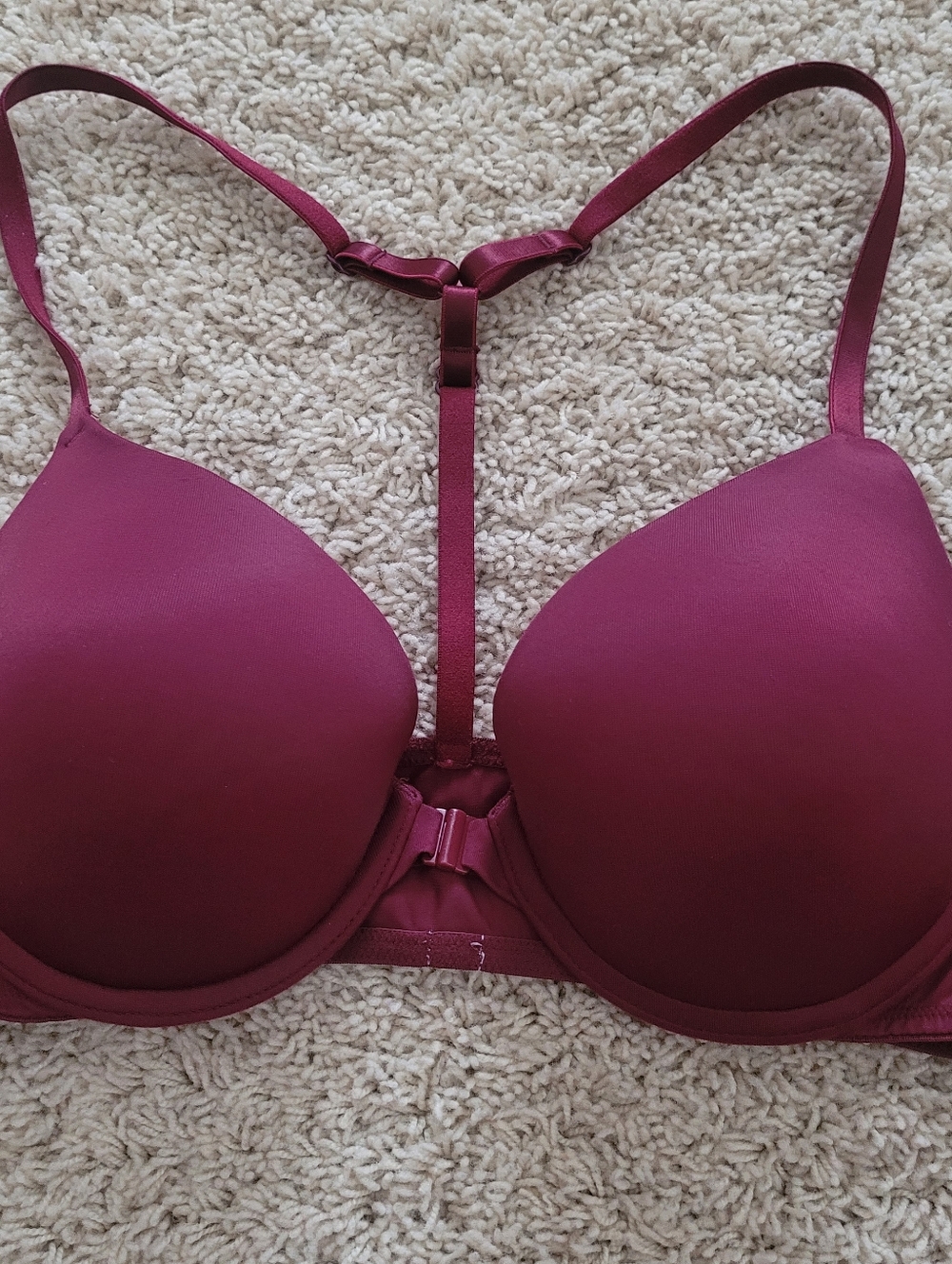 Victorias Secret PINK Wear Everywear Push Up  Bras Camo Cranberry 36B Racerback - Picture 2 of 15